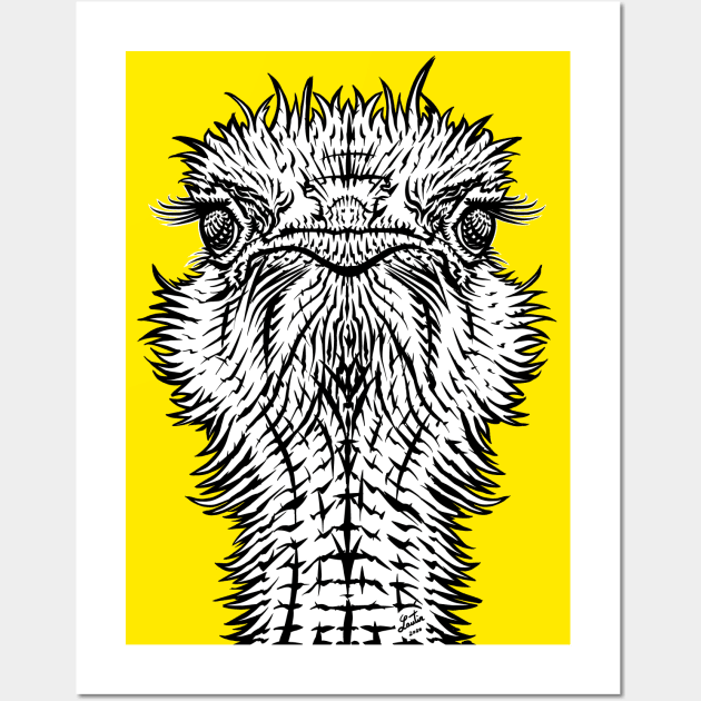 OSTRICH ink portrait Wall Art by lautir